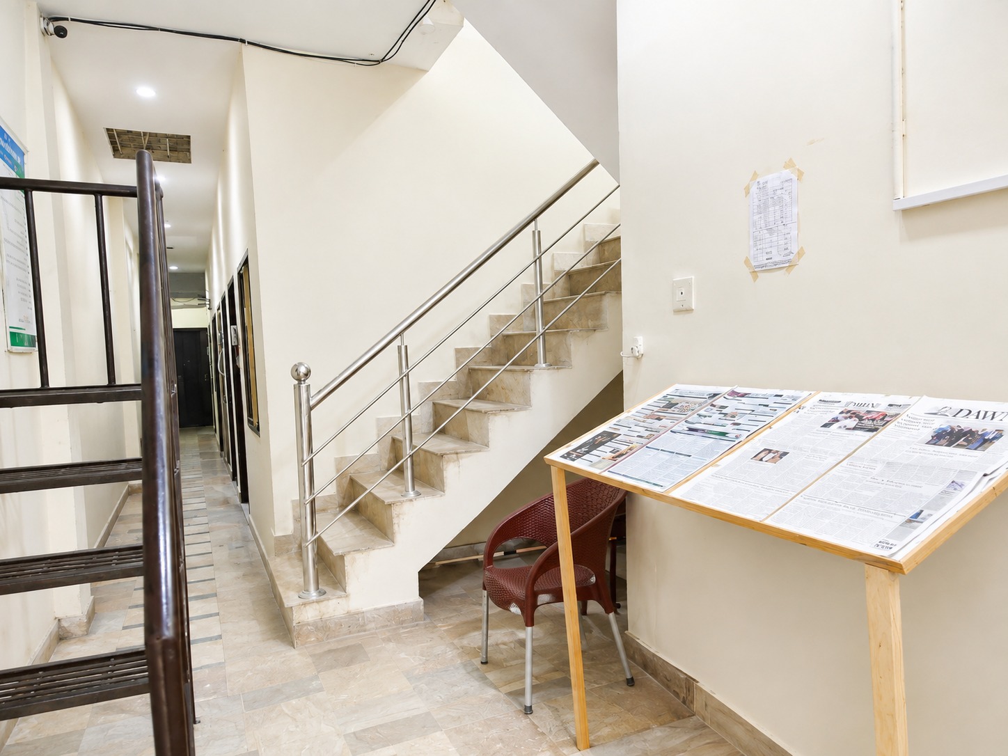 Newspaper & Study Corner at The Second Home Boys Hostel Lahore