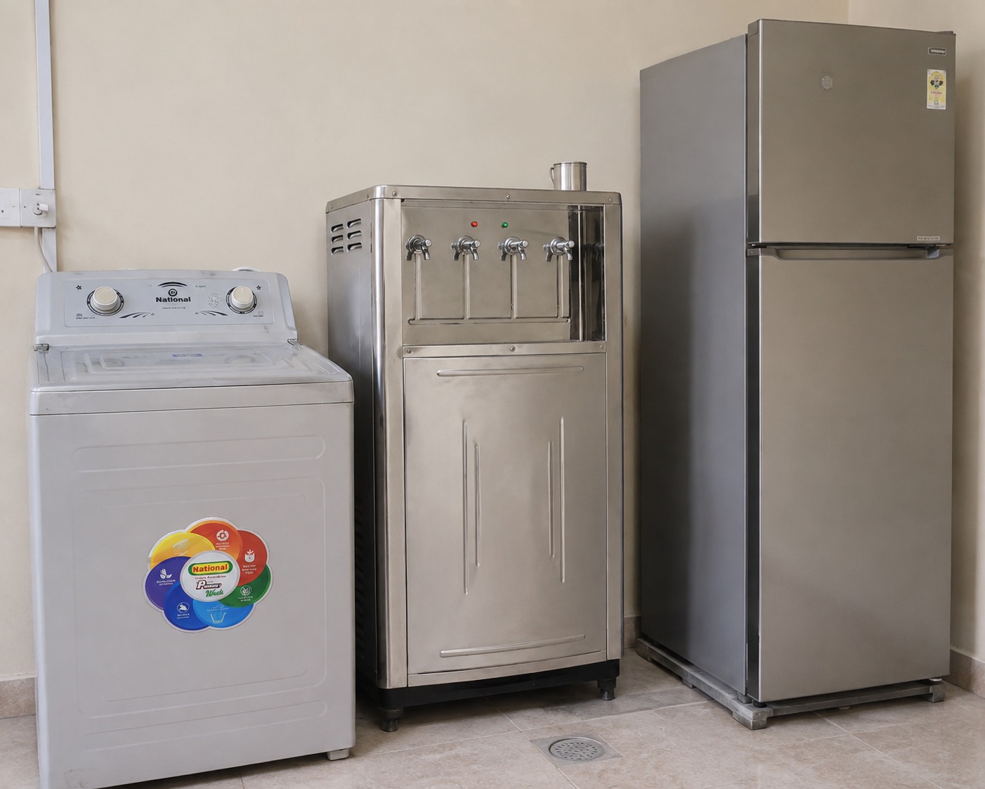 Washing Machine Laundry Area at The Second Home Boys Hostel Lahore